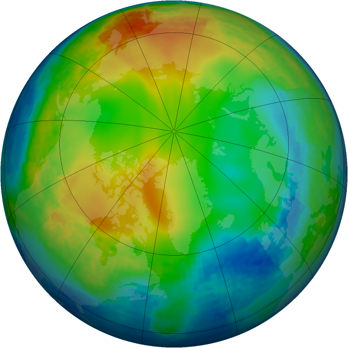 Arctic ozone map for 30 December 2003